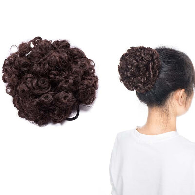 

Afro Bun Extension Puff Ponytail Chignon Hairpiece With Drawstring Afro Kinky Curly Wrap Messy Updo Synthetic For Women