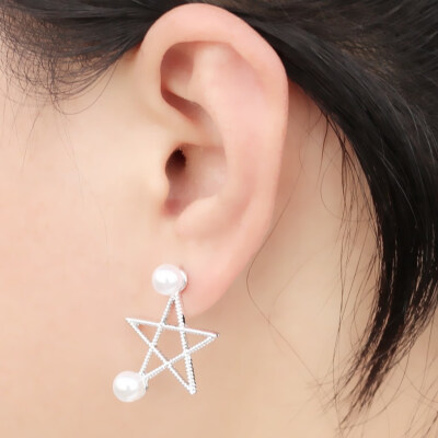 

EK931 Fashion Vintage Leaf Feather Wing Flower Crystal Pearl Triangle Coin Heart Bowknot Stud Earrings For Women Jewelry Gift