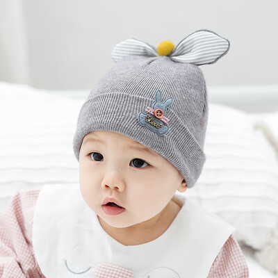 

Fallwinter 2019 mens&womens children knitted cotton pullover cap bow rabbit cartoon cute baby hat