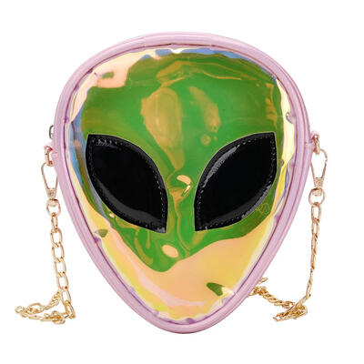 

Laser Clear 3D Alien Face Shoulder Messenger Handbags Women Girls Backpacks