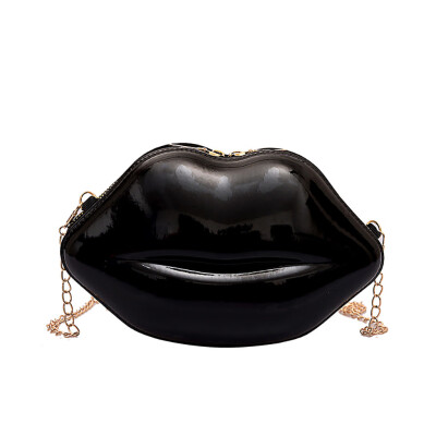 

Sexy Lips Shaped Shoulder Bag Women PU Leather Chain Handbag Purse Clutch Bags Small Crossbody Bag Bolsa T20