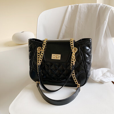 

Lingge chain bag color leisure chic buckle womens bag new 2019 Korean version of Joker shoulder Messenger bag