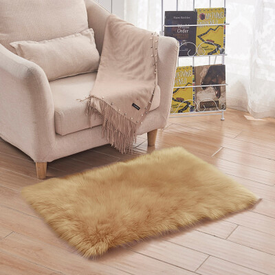 

Gobestart Soft Rug Chair Cover Artificial Sheepskin Wool Warm Hairy Carpet Seat Mats Rug