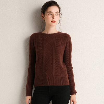 

Sweater 19 autumn winter new pure cashmere round neck short&simple foundation