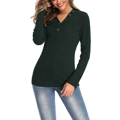 

Sweater Women 2019 Knitwear V neck Ladies Pullover Autum Long Sleeve Korean Style Pull Femme Solid Color