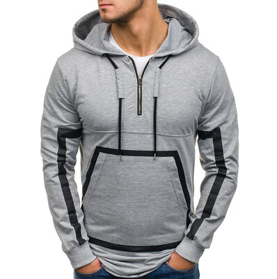 

Toponeto Men Splicing Button Pullover Long Sleeve Hooded Sweatshirt Tops Blouse
