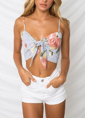 

Lovely&Cute Summers Vivid Printed Crop Top