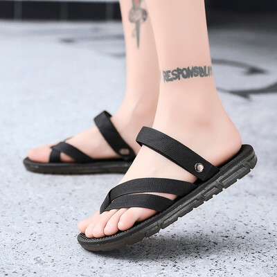 

Sandals&slippers men 2019 summer new beach sandals mens two wear fashion wear non-slip soft bottom Vietnam shoes men
