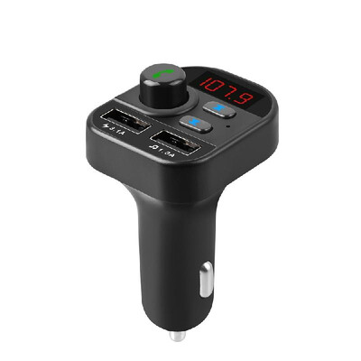 

Vehicle-mounted BT Hands-free Phone FM Transmitter Car MP3 Plug-in Card Lossless Dual USB