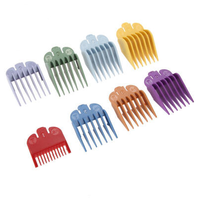 

Greensen 8 Sizes Colored Limit Comb Hair Clipper Haircut Guide Attachment Size Comb