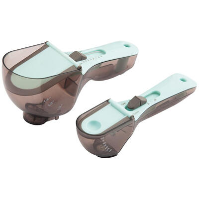 

2pcs Plastic Adjustable Spice Measuring Spoon Kitchen Baking Scale Gauge