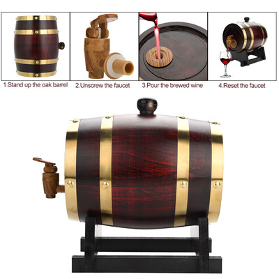 

Greensen 15L Vintage Wood Oak Timber Wine Barrel for Beer Whiskey Rum PortOak Barrel Vintage Wood Oak