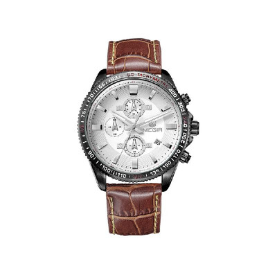 

MEGIR Fashion Sport Genuine Leather Men Watches Quartz Luminous 3ATM Water-resistant Man Wristwatch Relogio Musculino Stopwatch Mi