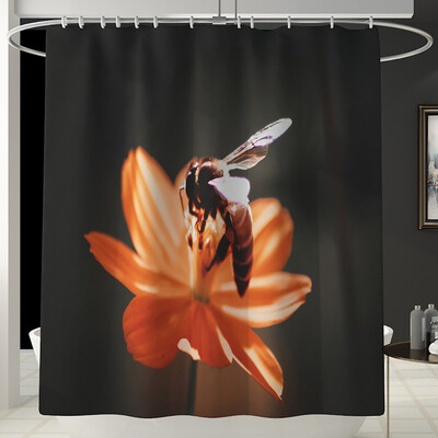 

Gobestart Flowers Shower Curtain Floor Mat Four-piece Bathroom Mat Set