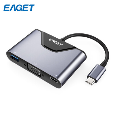 

EAGET CH06 Type-C to VGA Adapter Multiport USB 30 Hub Video Converter Support PD