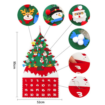 

Christmas Children Handmade DIY Toy Felt Stereo Christmas Tree Countdown Calendar Decoration Ornaments Pendant Christmas Tree