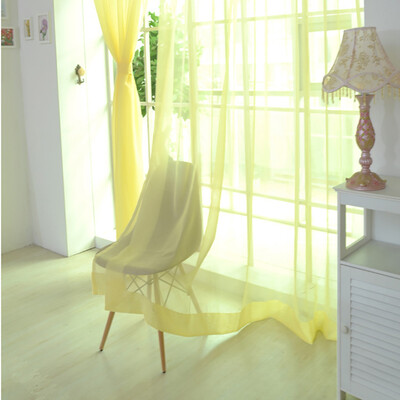 

Toponeto 1 PCS Pure Color Tulle Door Window Curtain Drape Panel Sheer Scarf Valances