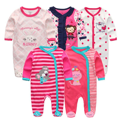 

Kiddiezoom 5PCS Baby Rompers Long Sleeve Baby Girls Clothes Clothing Sets Bodysuits Baby Boys Clothes Outwear Newborn Babywear