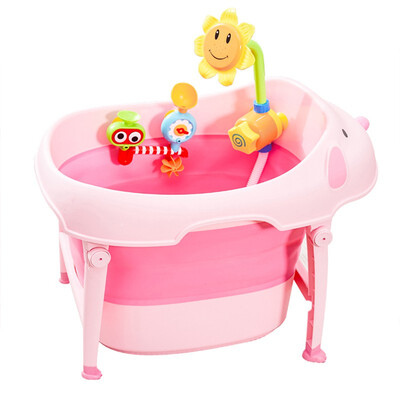 

MIAI JI BAO BEI Folding baby tub children bathing barrel newborn bath bucket child convenient storage unisex 7556