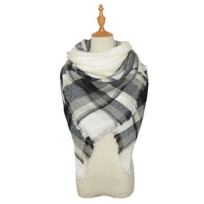 

Outdoor Womens Plaid Blanket Winter Scarf Warm Cozy Tartan Wrap Oversized Shawl Cape