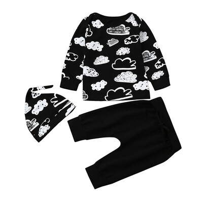 

Newborn Infant Baby Girl Boy Cloud Print T Shirt TopsPants Outfits Clothes Set