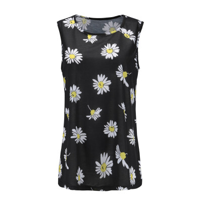 

Starmoon Women Ladies Summer O-Neck Flower Print Sleeveless Tank T-Shirt Tops Blouse