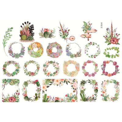 

3 Sheets Succulent Plants Mini Label Sticker Decoration DIY Diary Scrapbooking