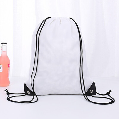 

1Pcs Solid Color Drawstring Tote Bag Cinch Gym Bags Storage Backpack Kids School Travel Bag