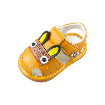 

Summer Baby Girl Cute Leather Crib Shoes Toddler Baby New Cartoon Boys Girls Sandals With Sound Soft-Soled Baby Shoe Sandals