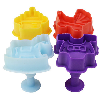 

4PcsSet Baby Cookie Biscuit Plunger Cutter Mould Fondant Cake Mold Baking Decor