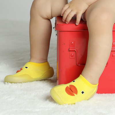 

Ou Yu baby socks spring&autumn baby floor socks non-slip soft bottom toddler shoes shallow mouth socks baby socks B1078 small yellow duck 2223 inside length 13cm