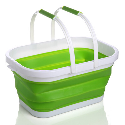 

Pretty High Elasticity Silicone Fishing Bucket Portable Multifunctional Folding Basket