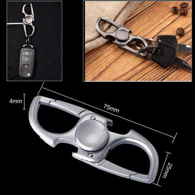 

NEW Bar Bottle Opener Key Chain Fidget Spinner With 2 Alloy Key Rings