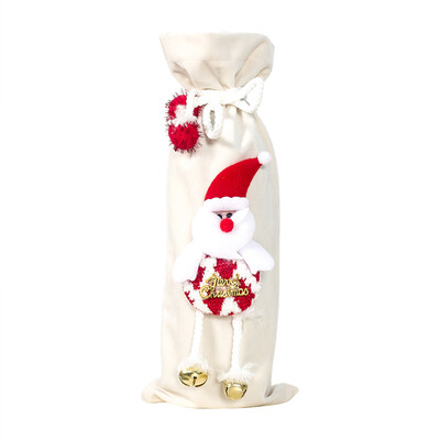 

Siaonvr Christmas Wine Bottle Set Fabric Doll Christmas Flannel Champagne Decoration