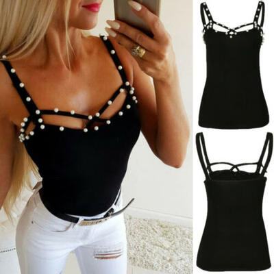 

Sexy Women Summer Bead Vest Top Sleeveless Casual Tank T-Shirt Blouse Tops