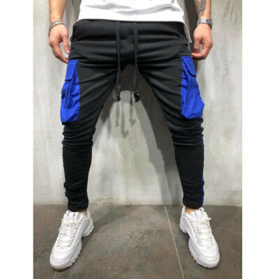 

Mens Slim Fit Urban Straight Leg Trousers Casual Pencil Jogger Long Cargo Pants