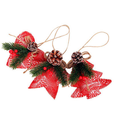 

Christmas Tree Hanging Decoration Christmas Pine Cone Fabric Pendant Five-pointed Star Pendant Supermarket Hotel Window Layout