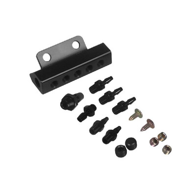 

Vacuum Intake Manifold 6 Port 18 NPT Universal Aluminum Turbo Boost Block Intake Manifold Black
