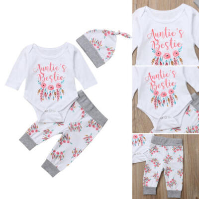 

UK Infant Kids Baby Girl RomperLeggings Pants Bodysuit Jumpsuit Outfit Clothes