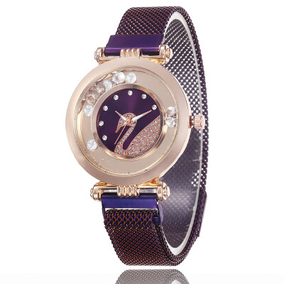 

Magnet magnet strap ladies watch wholesale swan diamond sand quick&simple quartz watch