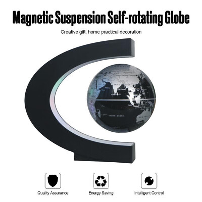 

6" C Shape Magnetic Floating Globe Levitation Maglev Levitation Rotating Globe World Map with Colored LED Lights for Teaching Home