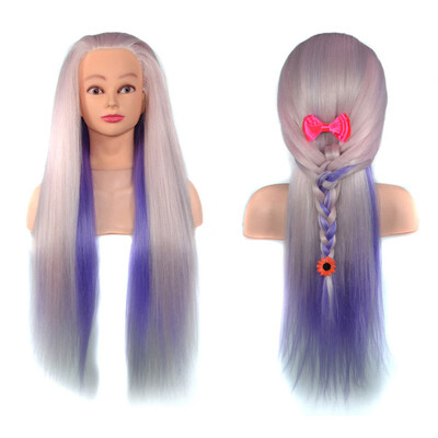 

Gobestart Colorful Hair Styling Wig Practice Training Head Mannequin Hairdressing