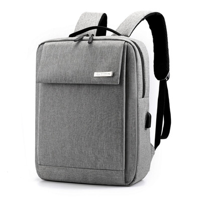 

Tailored Women Men Ladies Girl Solid Business Shoulder Backpack With USB Interface Bag