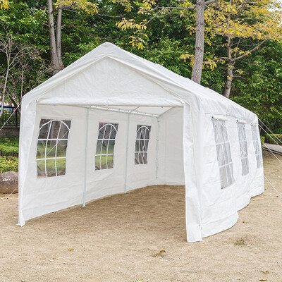 

Carport Tent 3x6 Carport Car Canopy Versatile Shelter Car Shed with Window Cloth White Car Canopy