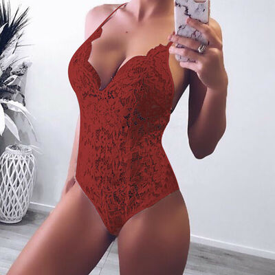 

Women Lace Jumpsuit Bodycon Bodysuit Leotard Top Romper Blouse Sleeveless Shirts