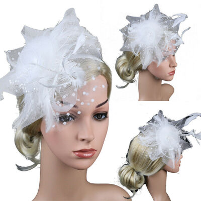 

Women Cocktail Wedding Hats Hairpin Fascinator Lady Party Headpieces Wrap Gift