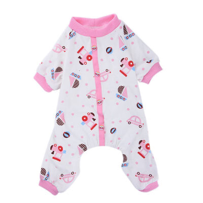 

Small Car Print Pony Dog Jumpsuit Pajamas Comfy Cotton Pet Pjs Shirts Pink Blue Pet Dogs Clothes