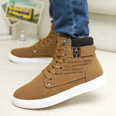 

Cotton shoes mens high help Korean version of the tide mens shoes casual shoes warm high shoes&velvet shoes