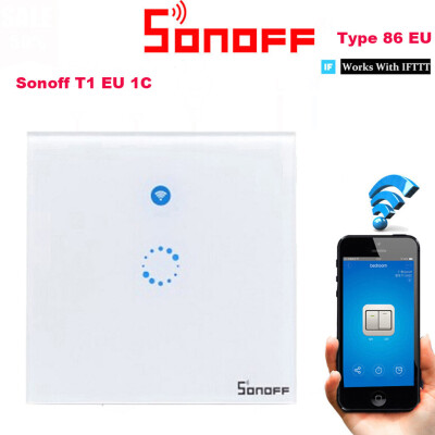 

〖Follure〗Sonoff T1 EU 1C 1Gang WiFi Panel Remote Wall APP Control Light Timing Switch