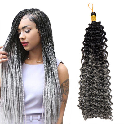 

14" Hair Extensions Water Wave Synthetic Crochet Wavy Braiding Hair Weave For Women Ladies Beauty
